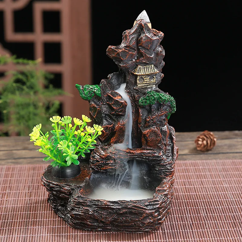 Creative Resin Backflow Incense Burner Ornament, Home Stick Coil Holder Indoor Craft Censer (Without Incense)