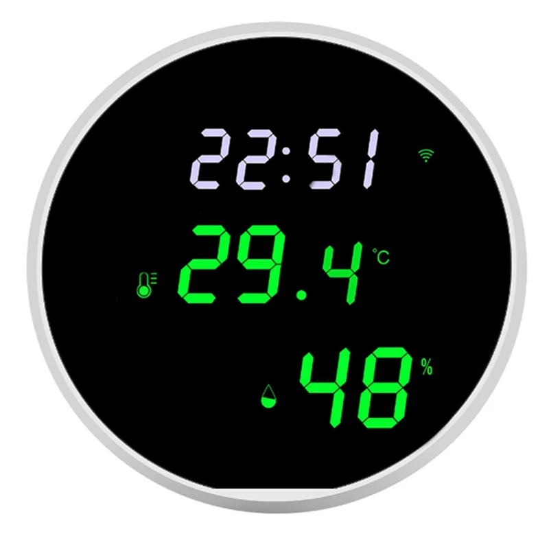 WiFi Thermometer Hygrometer: Digital Indoor Temperature Humidity Sensor with LED Backlit Display, App Notification Alert