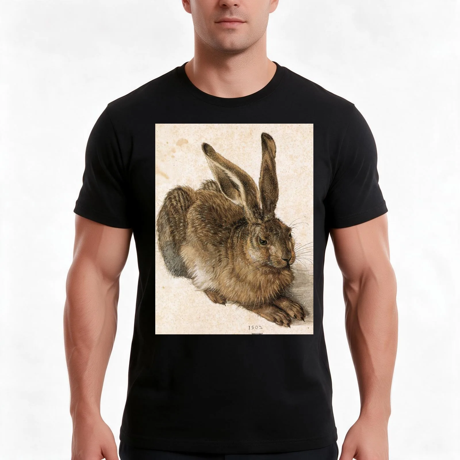 Young Hare by Albrecht Durer T-Shirt Summer Casual Cotton Tee Oversized Streetwear Tops Vintage Graphic Print 100% Cotton