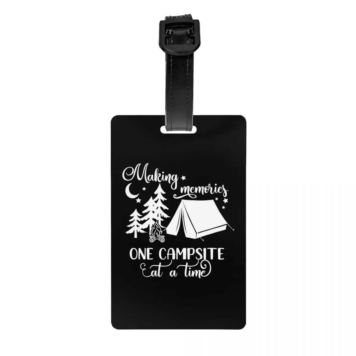 Custom Adventure Camping Happy Campers Luggage Tag for Travel Suitcase Privacy Cover ID Label