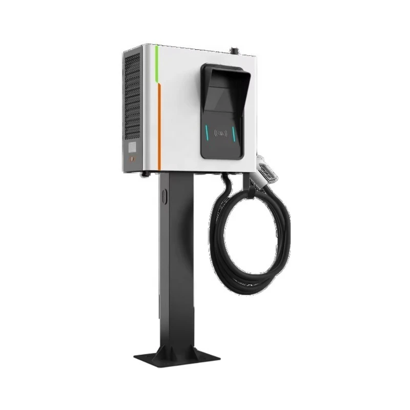 New IP54 Outdoor 40KW DC Electric Vehicle Charger 125A Output Type-2 Plug, Vertical, Commercial GB Certified 323-437V Input