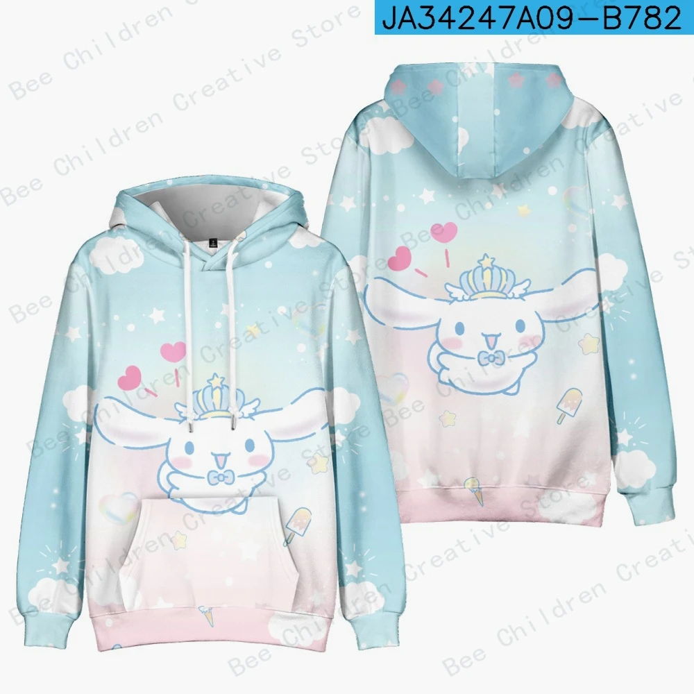 Cinnamoroll Melody Graphic Hoodie Clothes Children\'s Girls and Boys Fashion Casual Sweatshirt Soft Long Sleeve Tops Pullovers