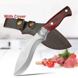 Kitchen Knife Ultra Sharp Chef Knife BBQ Meat Cleaver Utility Boning Stainless Steel Fruit Fish Butcher Knife Wooden Handl