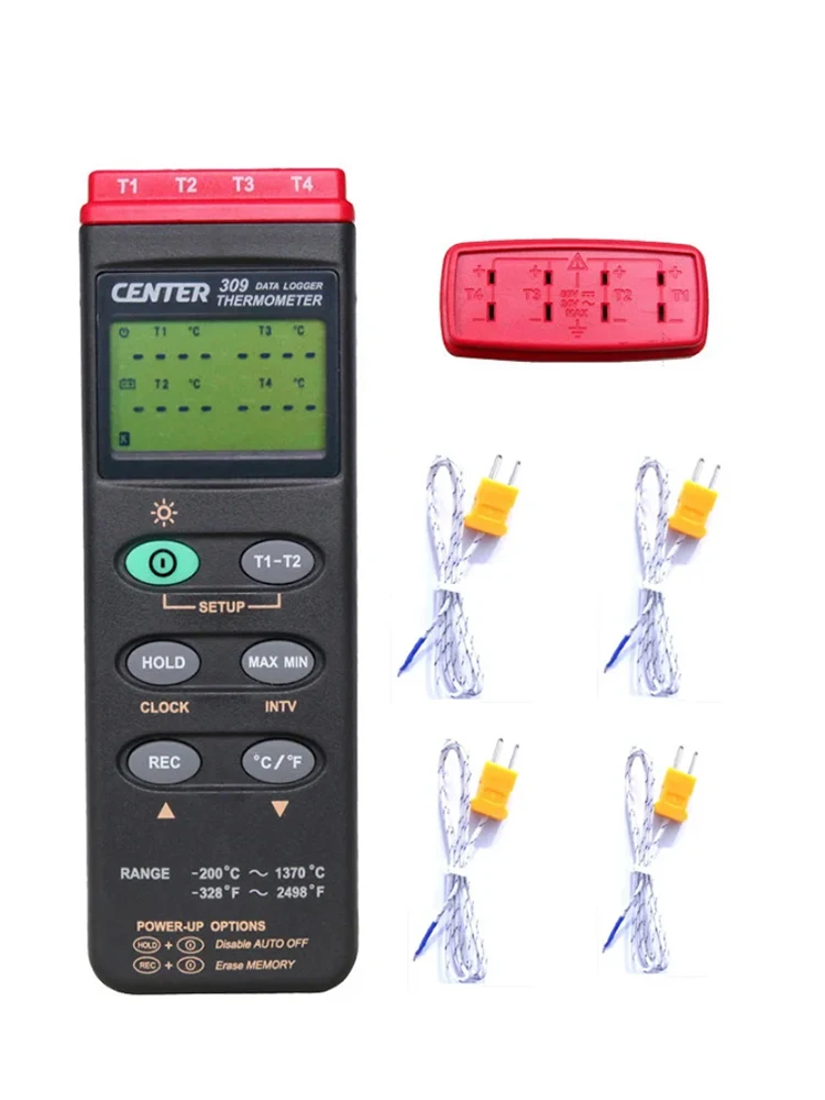 CENTER-309 Portable Digital Thermometer K Type Four Channels Data logger PC Interface
