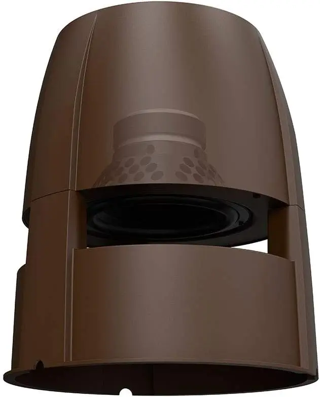 8-Inch In-Ground Outdoor Subwoofer, 360-Degree Omni Bass, 250W Power Handling, Built-In Crossover, 2X Speaker Connections, Antique Bronze Finish for Landscape Design