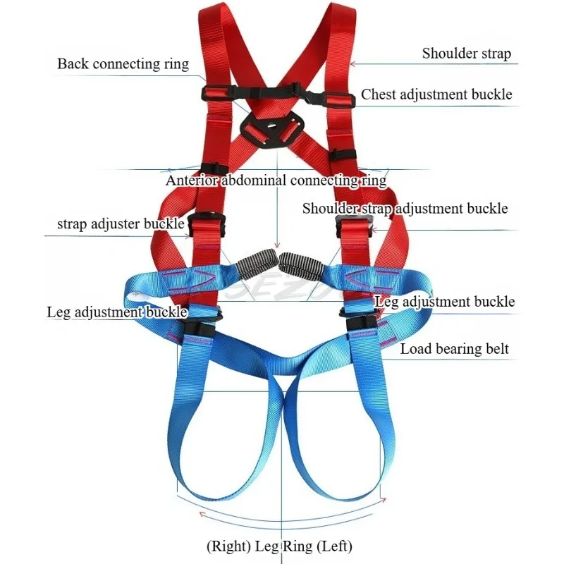 Outdoor High-altitude Operation Engineering Installation Fire Rescue Rapid Descent Protection Full Body Safety Belt
