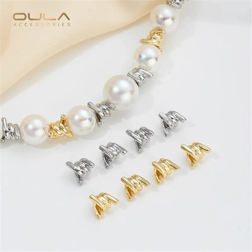 

14K Gold-Color Plated Niche Knot Separated Pearl DIY Handmade Bead Pearl Bracelet Necklace Accessories Handmade Material Bag