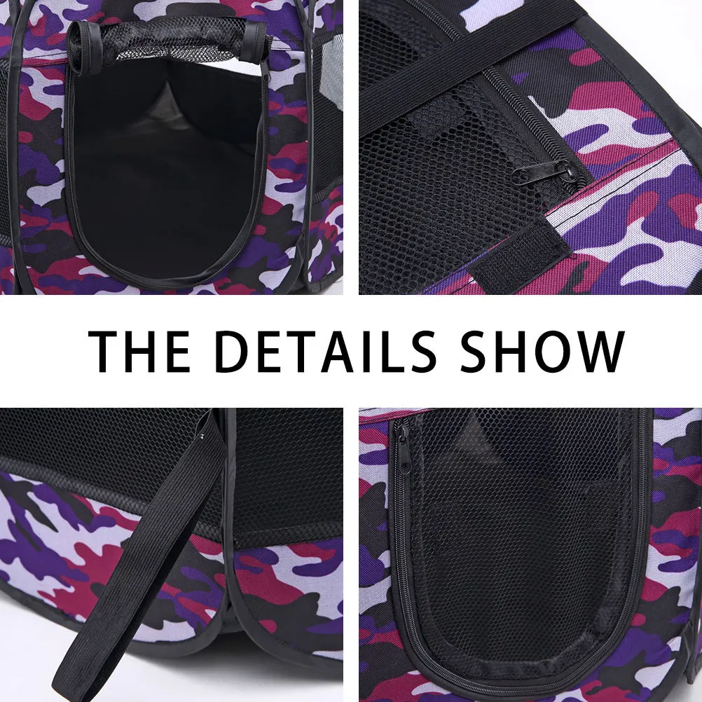 

Foldable Portable Pet Tent Octagonal Indoor Outdoor Tent Waterproof Durable Oxford Cloth Pet Supplies Purple Color