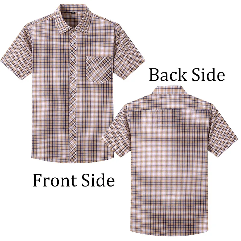New in Tops 100% Cotton Summer Plaid Short-sleeved Casual Shirts For Men Breathable Fashion Comfortable Business Checked Blouses