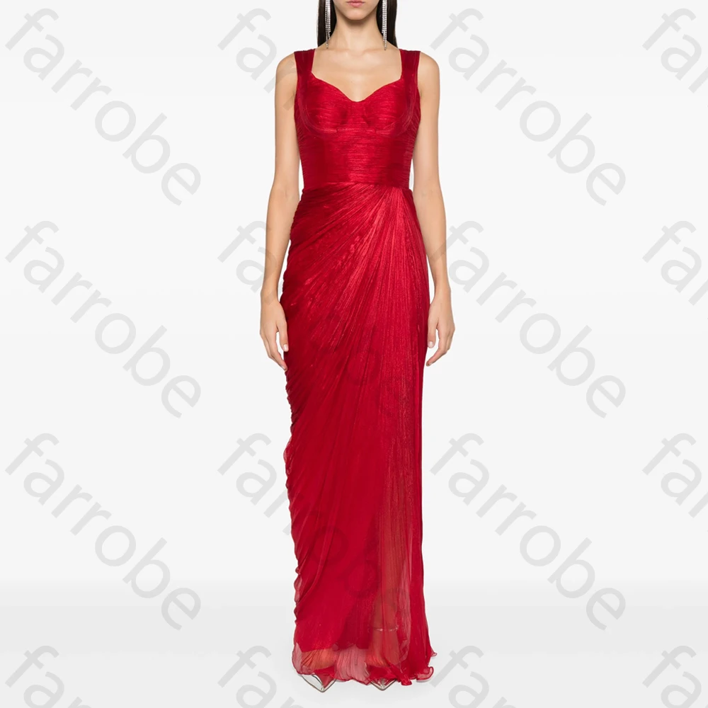 

Spaghetti Strap Sleeveless Evening Dresses Sweetheart Backless Pleat Dress Exquisite High Quality Prom Party Gowns Customized