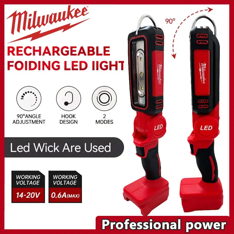 ميلووكي LED ضوء العمل السوبر مشرق 90 درجة كليب على ضوء بطارية ليثيوم 20 فولت M18 كشاف ضوء الإضاءة في الهواء الطلق التخييم