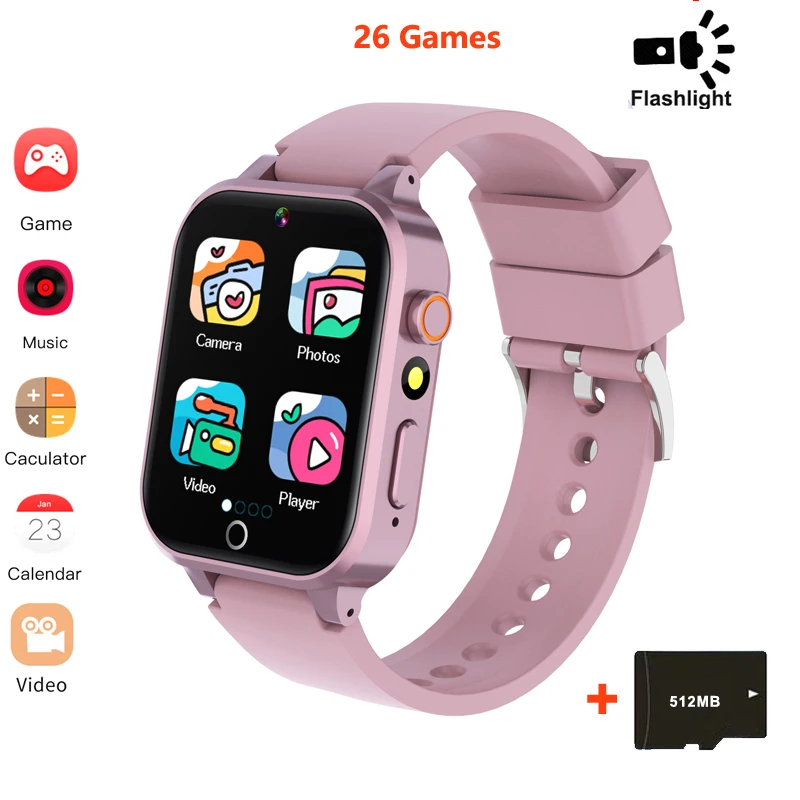 Kids Smart Watches With 26 Games Camera Pedometer Video MP3 Alarm Flashlight Kids Digital SmartWatch Birthday Girls Boys Gift