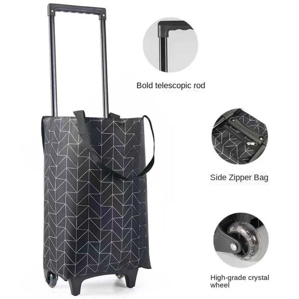 Carrello della spesa universale per uso domestico con ruote borsa portatile pieghevole impermeabile carrello da arrampicata Trolley Shopping Bag