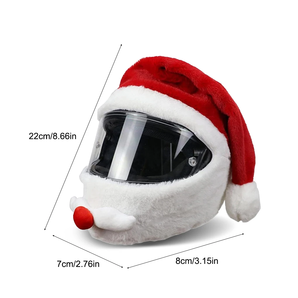 Universal Santa Claus Helmet Cover Plush Christmas Hat for Motorcycle Helmet Happy Party Supplies Xmas Cosplay Accessoories