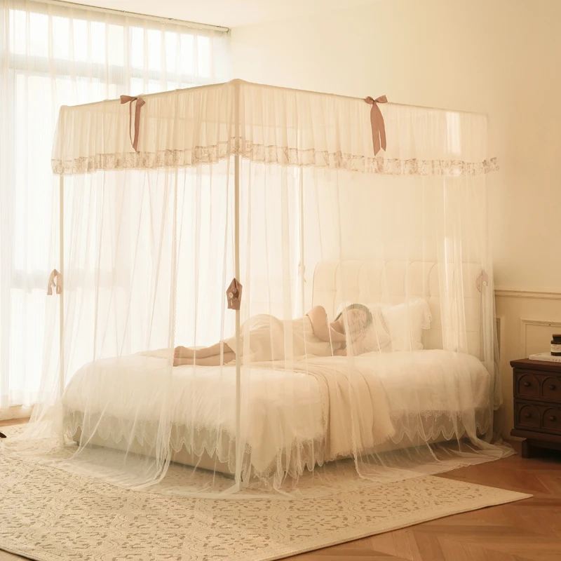 Court Style Three Door Full Cover Mosquito Net .8m Bed Size Bedroom Use No Installation Needed New 2025 Model Dustproof And ...