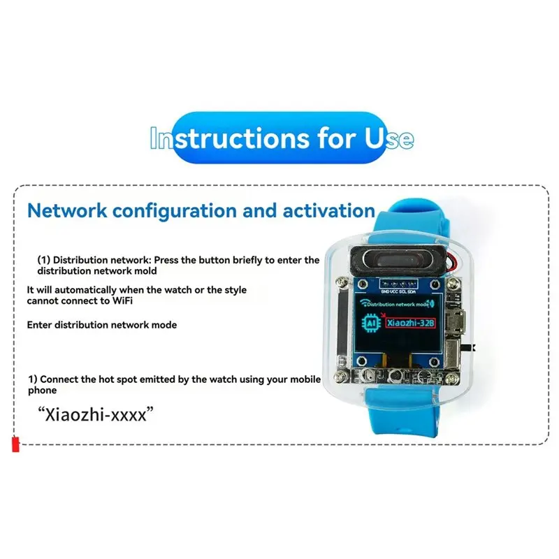 3CGRO-Xiaozhi AI ساعة صوت ذكية 0.96 بوصة شاشة OLED لتقوم بها بنفسك طقم ساعات إلكترونية مجموعة مكونات الإلكترونيات