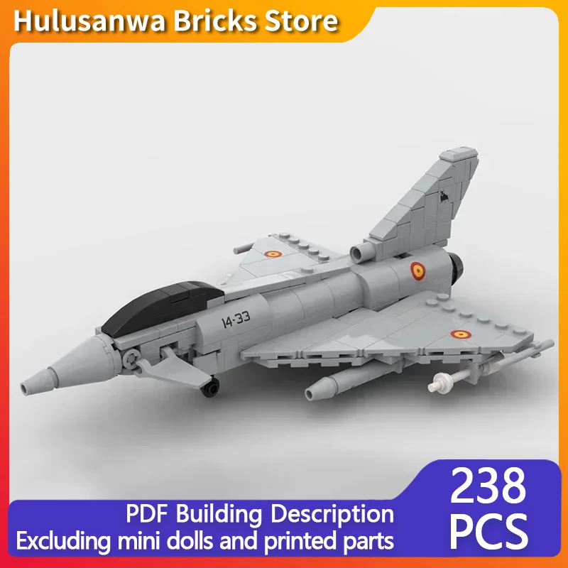 Military Aircraft Model MOC Building Bricks Eurofighter Typhoon Modular Technology Gifts Holiday Assemble Children Toys Suit