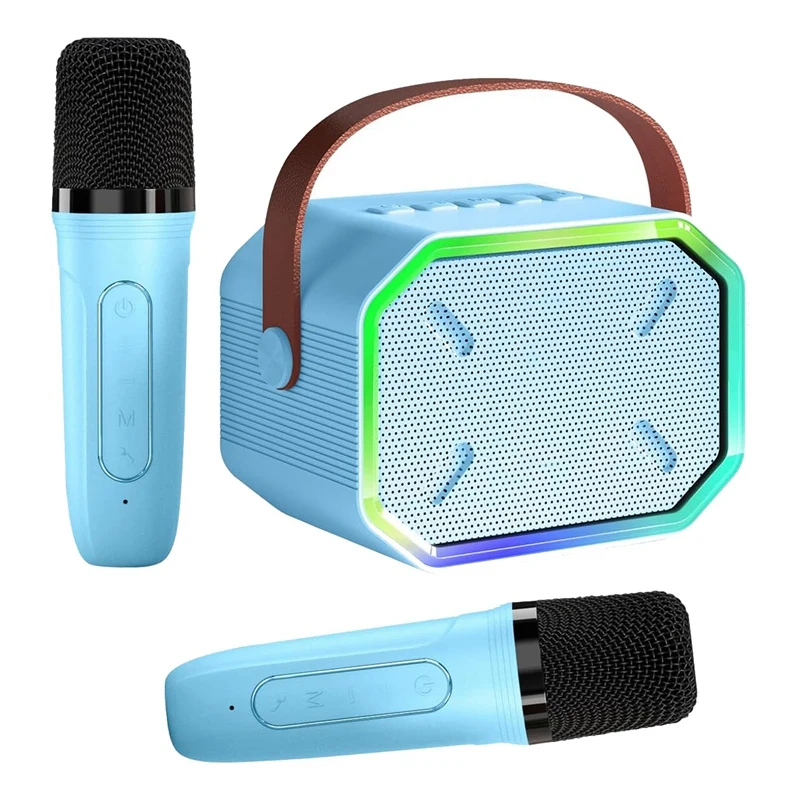 

Karaoke Machine For Kids & Adults, Portable Bluetooth Speaker With 2 Wireless Microphones For TV, Home Party Birthday-AU47