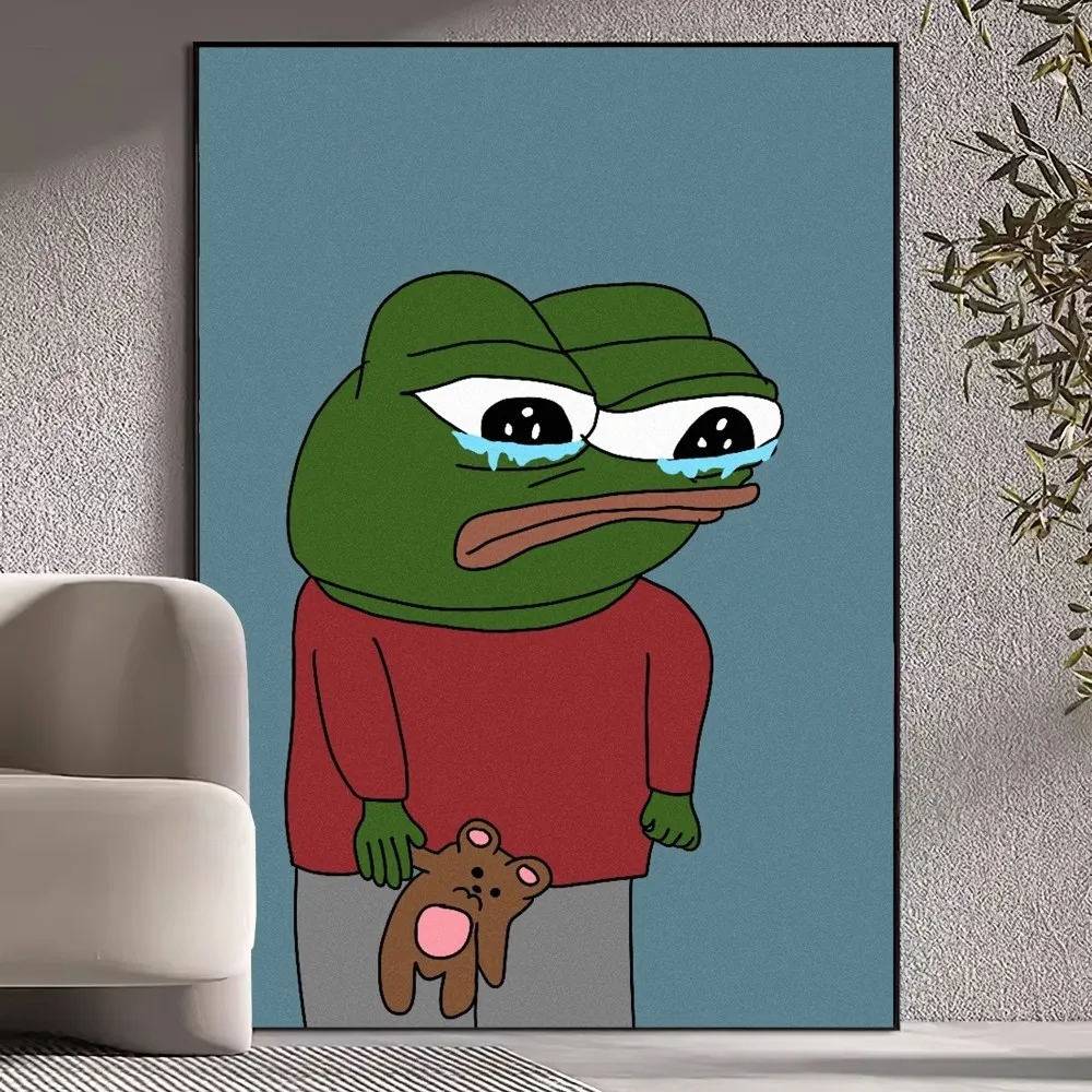 Sad Frog Pepe Poster Prints Wall Pictures Living Room Home Decoration