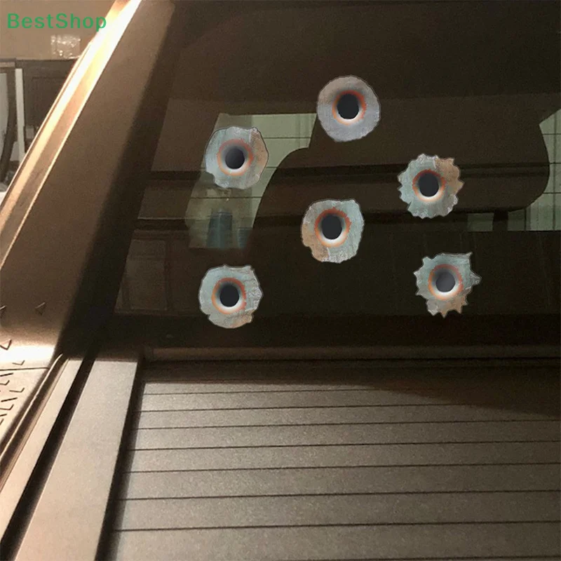 

2/4/6pcs 3D Rusty Bullet Hole Motorcycle Stickers Waterproof Motorbike Fairing Fuel Tank DIY Car Window Body Durable Vinyl Decal