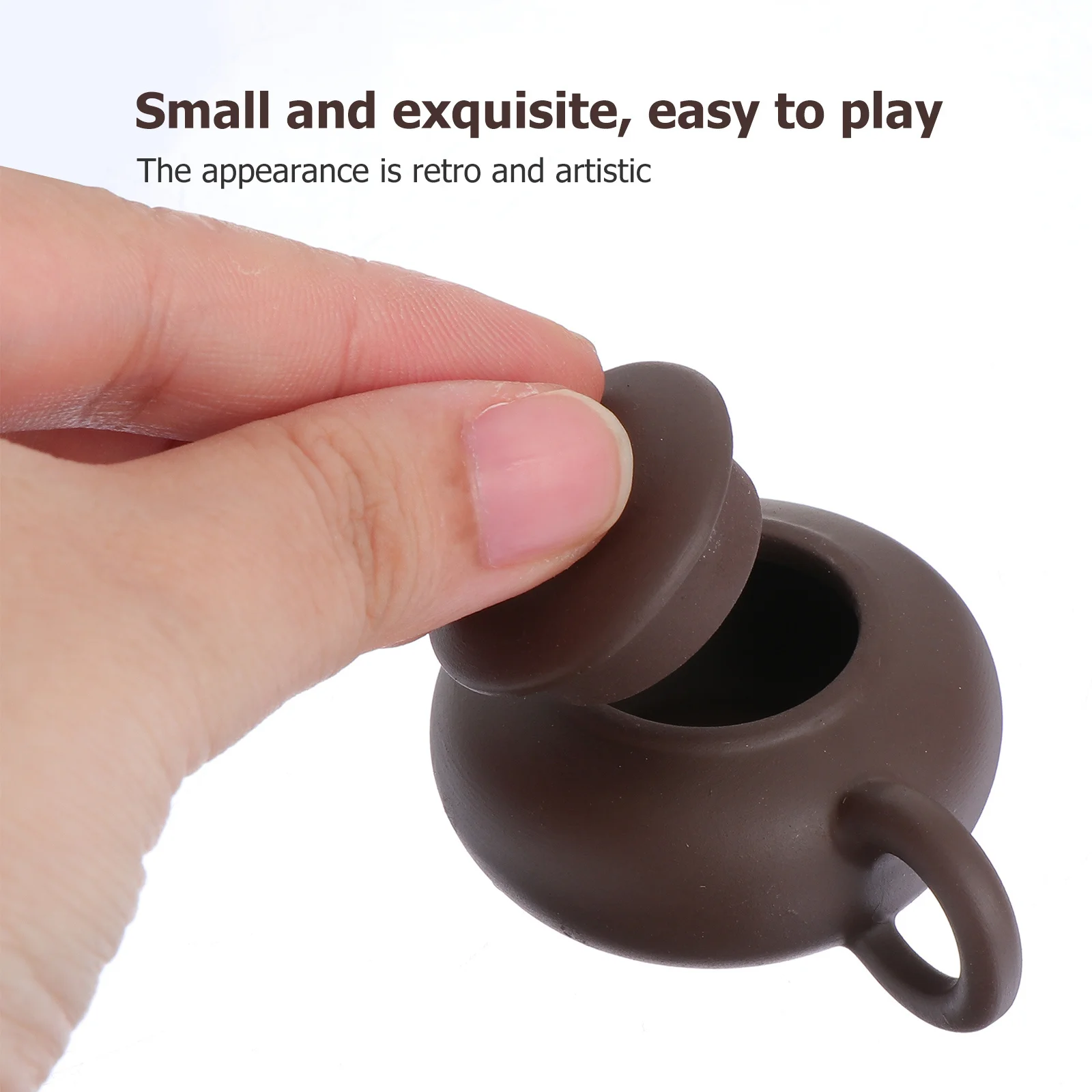 

1Pcs Retro Ceramic Tea Pot Mini Porcelain Handmade Smooth Texture Household Teapot Elegant Decorative Home Office Tea Set