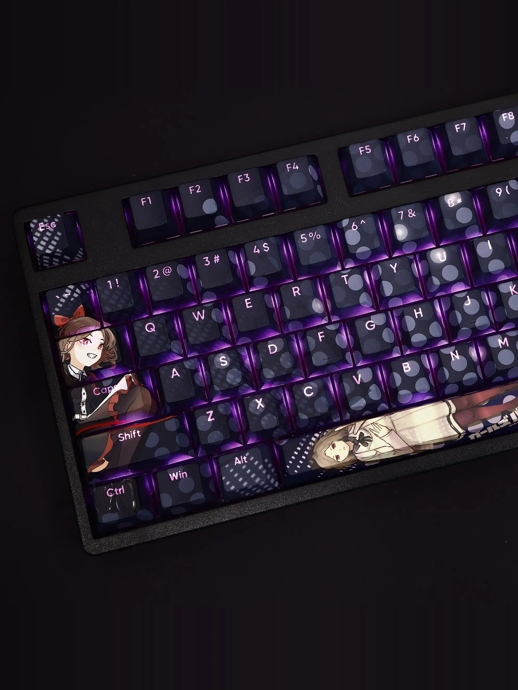 Tomo Ebizuka PBT 108 Key Caps Girls Band Cry Key Cover DYE Sublimation Cherry Cross Axis Switch Keycap for Mechanical Keyboard