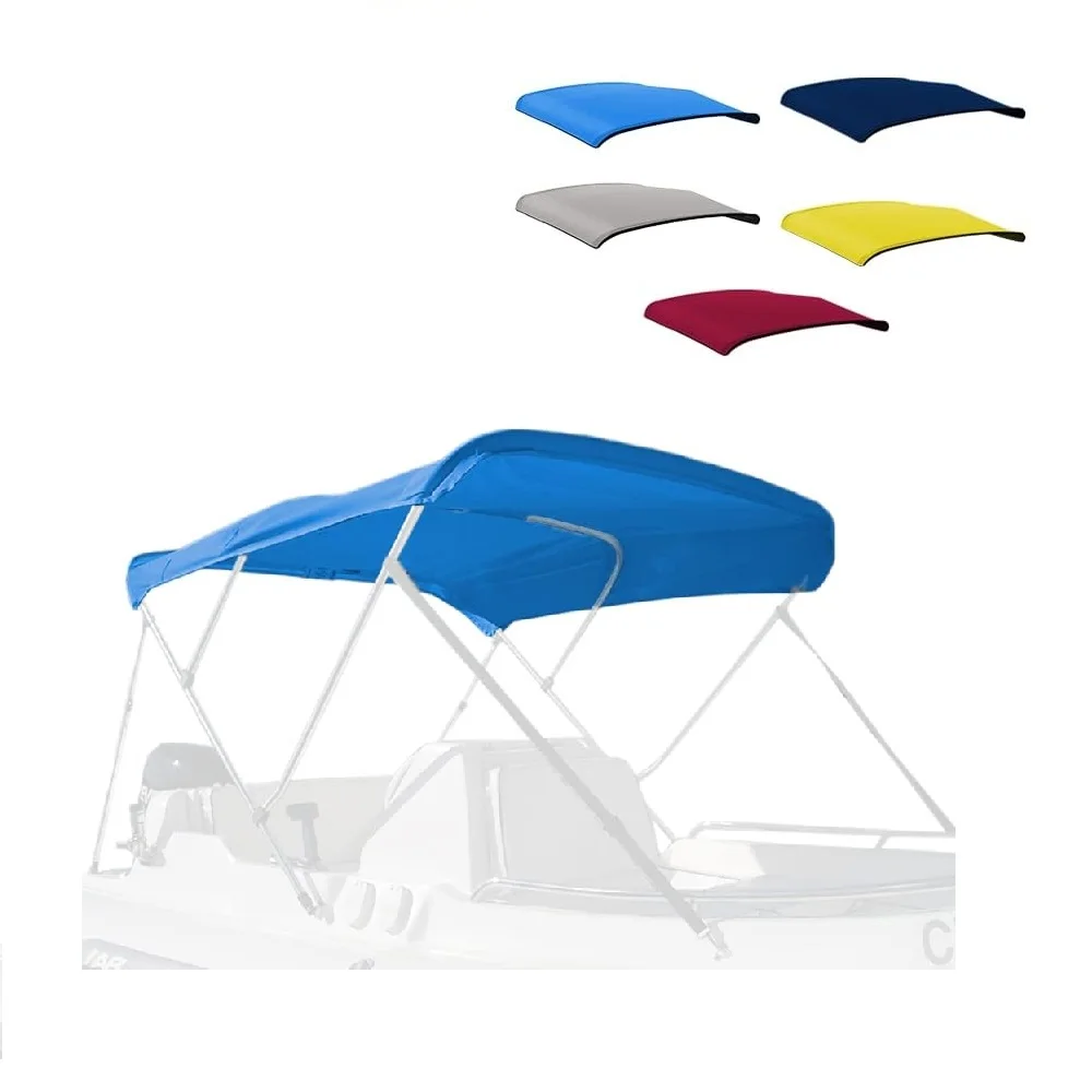 

600D Marine Grade Waterproof Sun Shade Boat Canopy 3 Bow Crack Resistant Bimini Top Replacement Cover