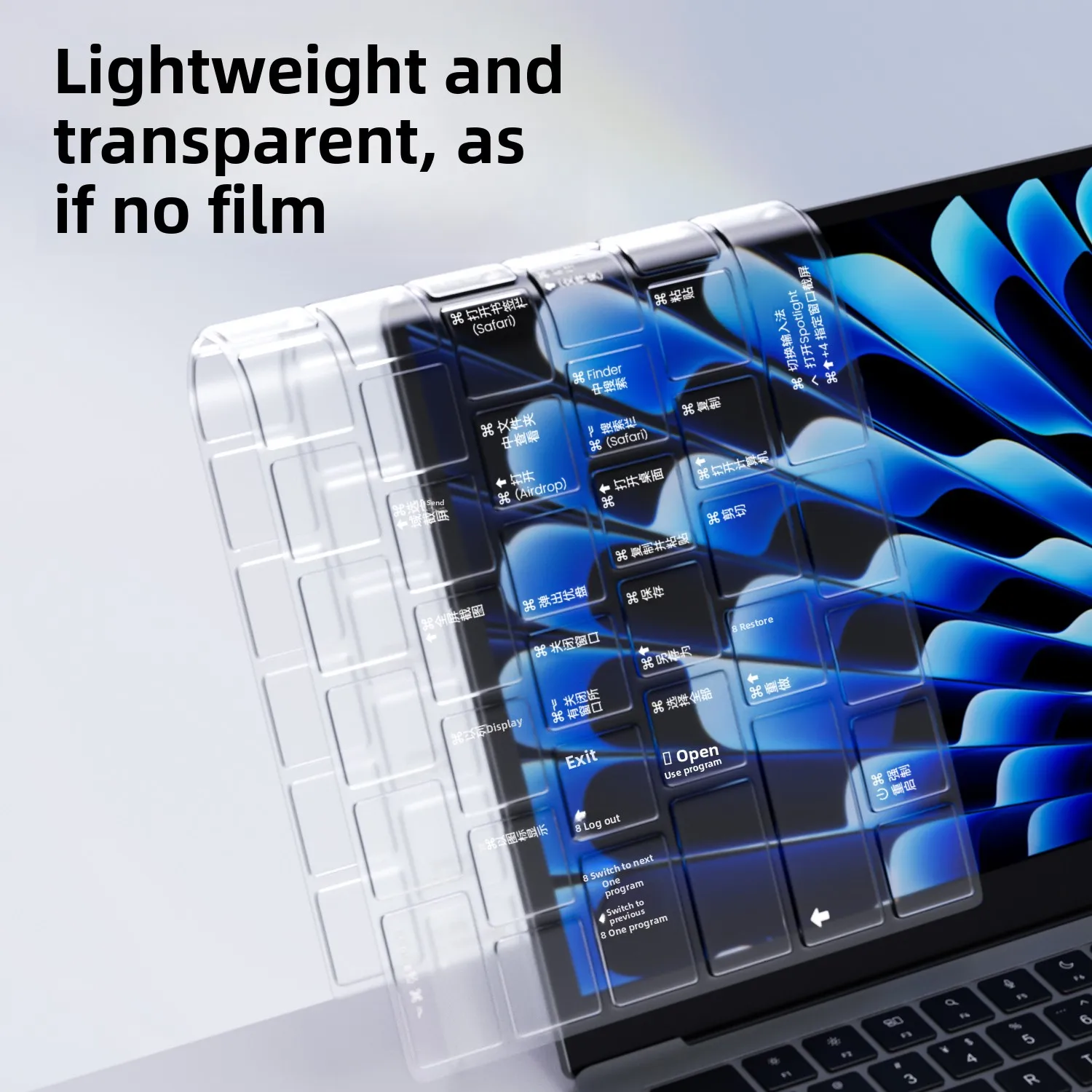 Ultra-Thin Transparent Keyboard Film for  MacBook Air pro 14 Inch M5 Shortcut Key Full Coverage Protection Sticker