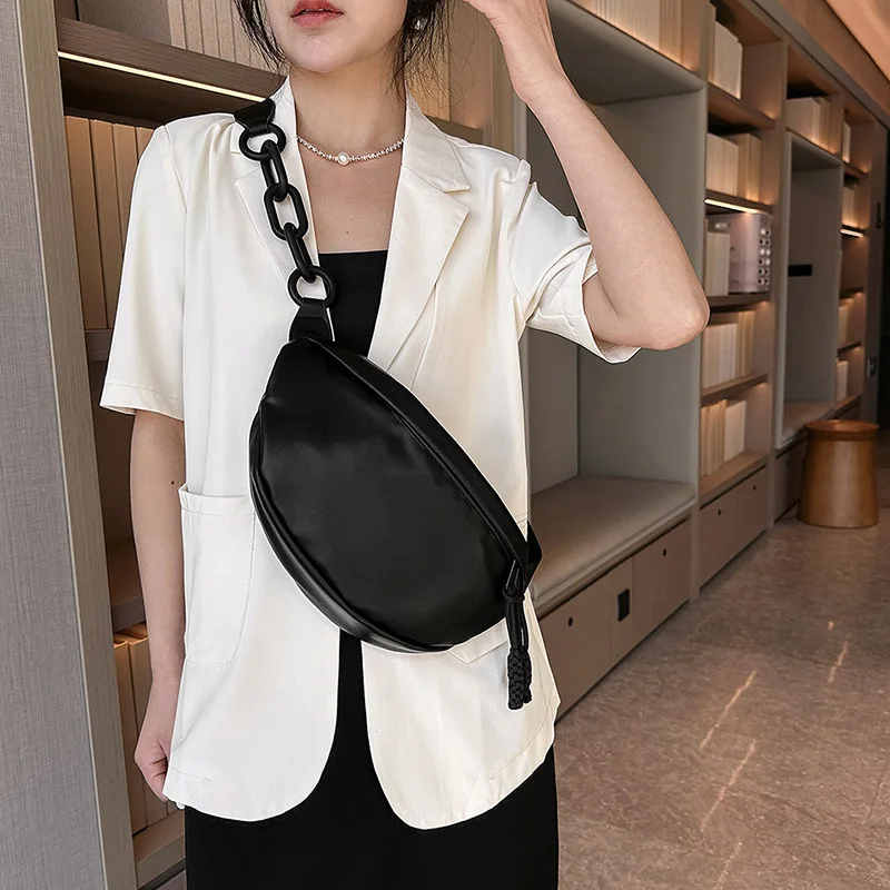 Fashion Simple Chest Pack 2024 New PU Belt Bag Brand Design Women Fanny Pack Casual Travel Shoulder Crossbody Bag Lady Waist Ba — zdjęcie 3