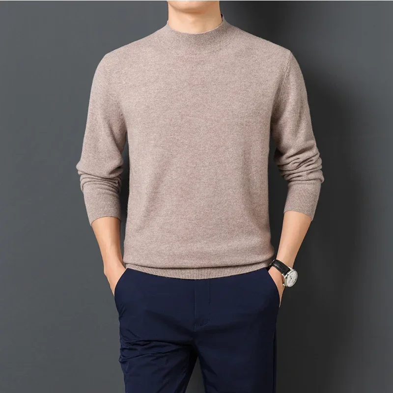 2023 Men\'s Sweater  Warm and Comfortable Long Sleeve Pullover Sweater  Turtleneck Men Clothing Knit Tops