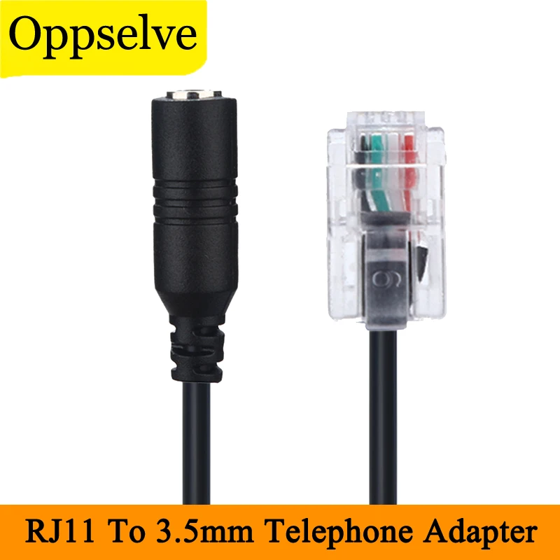 Original 3.5mm para rj11 adaptador de áudio conversor para pc mic fone de ouvido conectar fio telefone macho para fêmea universal 3.5 jack cabo