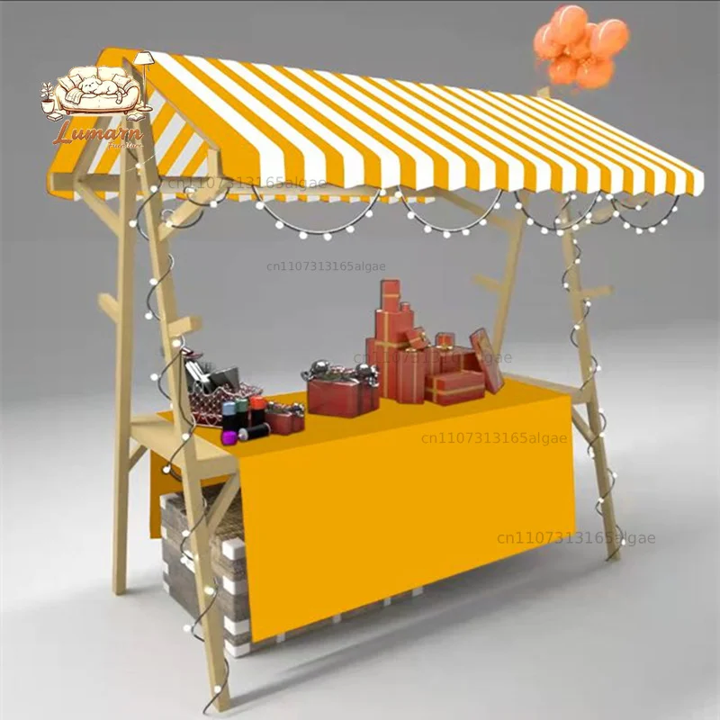 Market stall wooden activity scaffolding shopping mall truck snack float folding night market stall market display stand
