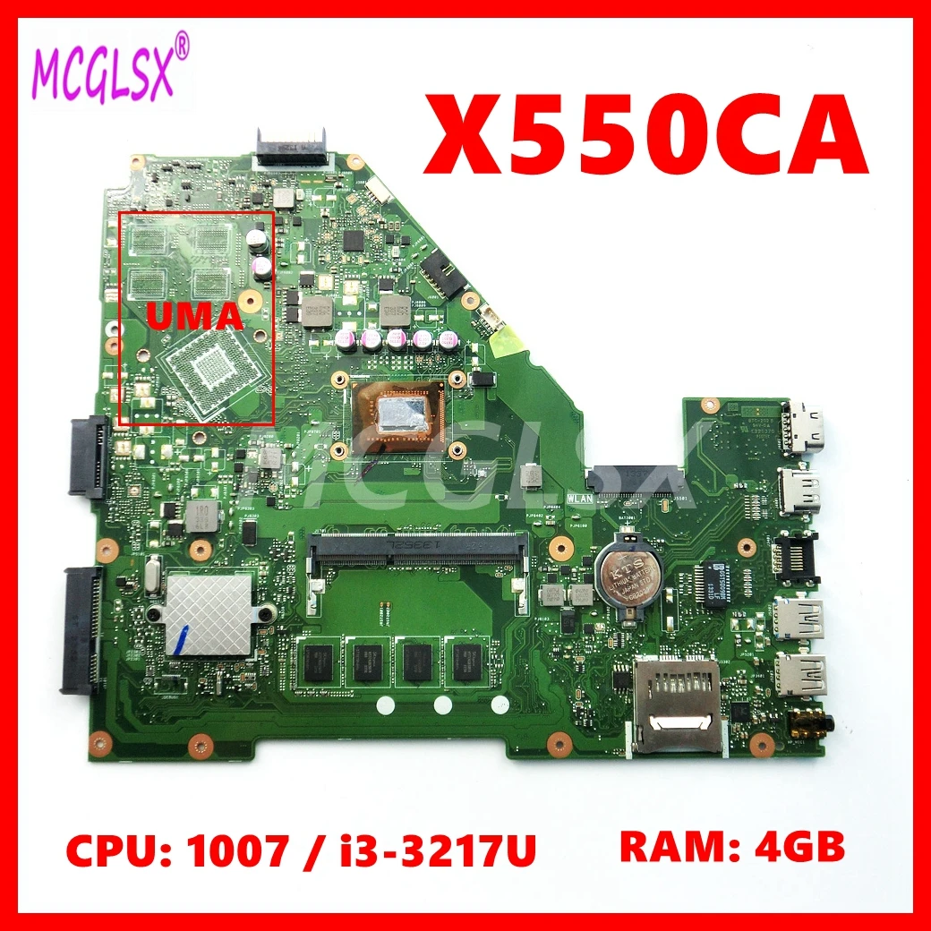 

X550CC Laptop Motherboard For ASUS X550CA Y581C X550C X550VB X552C R510CC X550CC F550CC Mainboard 1007/i3 i5-3th Gen CPU 4GB-RAM