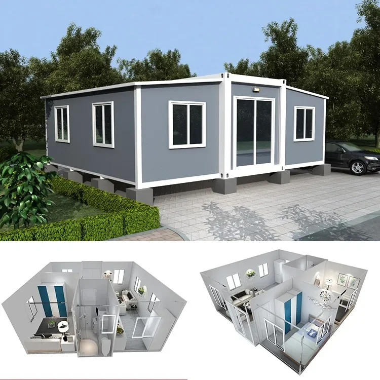 Foldable Container Home with Terrace Modular Tiny House 1 3 Bedroom Custom Prefab House for Living