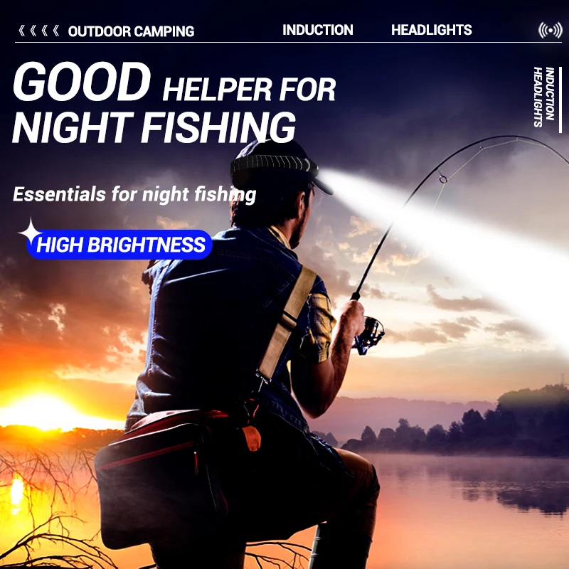 LED Headlamp Rechargeable,Multi-Mode Hands-Free Head Light,Portable Work Light,Outdoor,Industrial Repair,Emergency Flashlight