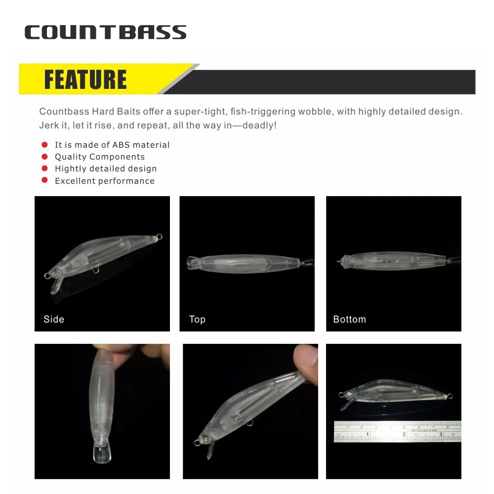 Countbass 10Pcs Blank Hard Lures 75mm/3.0\
