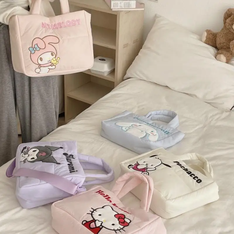 

Sanrio Kawaii сумка на одно плечо Hello Kitty Kuromi для девочек, милая мультяшная модная портативная сумка через плечо для отдыха, подарок