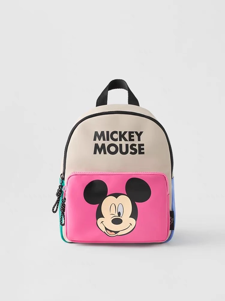 Fashion Brand Children Mickey Schoolbag Boys And Girls Kindergarten Backpack Printed Cartoon Two-shoulder Bag Kids Bags Disney