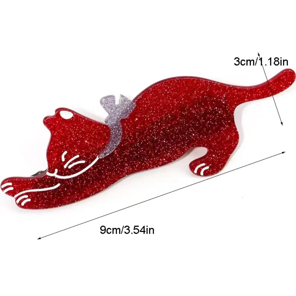 Korean Style Acetic Acid Hair Clip Sweet Cute Cartoon Cat Duckbill Clip Colorful Side Clip Hair Accessories