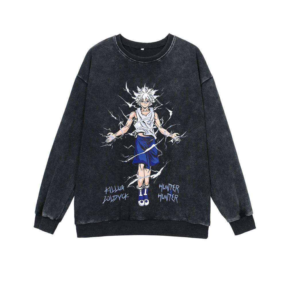 Hunter X Hunter Anime Sweatshirts 100% Cotton for Men Women Manga Tshirt Long Sleeve Gothic Harajuku Pullover Casual Streetwear