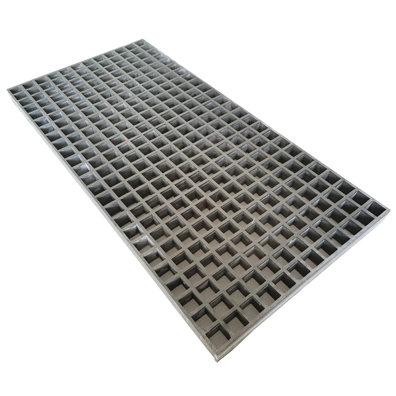 3.3ft*1.6ft Floor Grating Fiberglass Grille 1.5''Thickness Gray Car Wash Grille Rectangle FRP Floor Grid for Outdoor Drain Cover