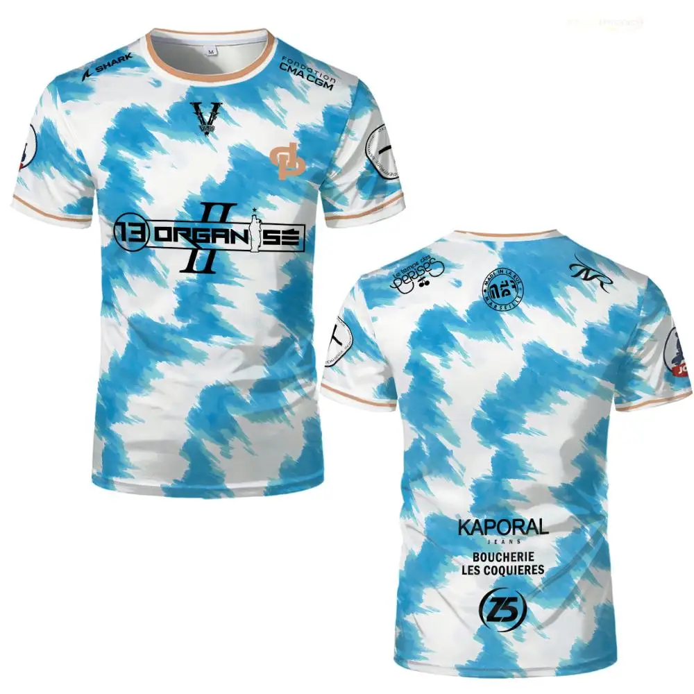 New JUL Marseille Rap 13 Print Football T-shirt Hip-Hop Style Football Jersey Training Suit Family Clothing