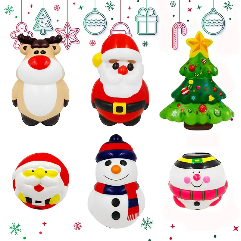 Slow rebound doll foam ball Santa Claus snowman elk decompression Christmas toys for boys and girls holiday gifts. gift