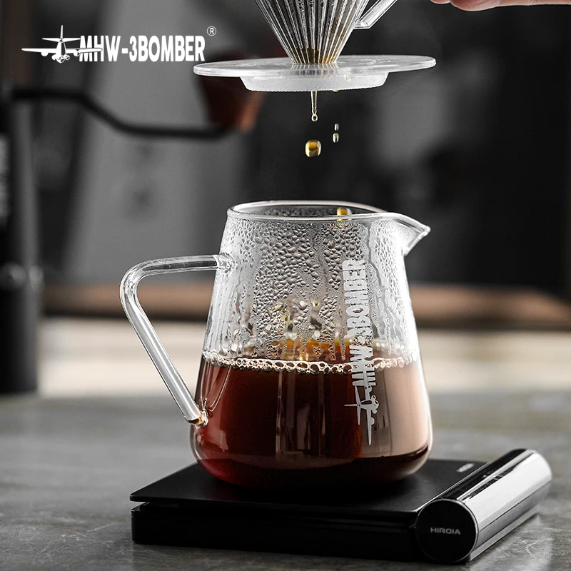 MHW-3BOMBER 500ml Coffee Sharing Pot Coffee Glass Drip Container Exquisite Coffee Bar Home Barista Professional Accessories