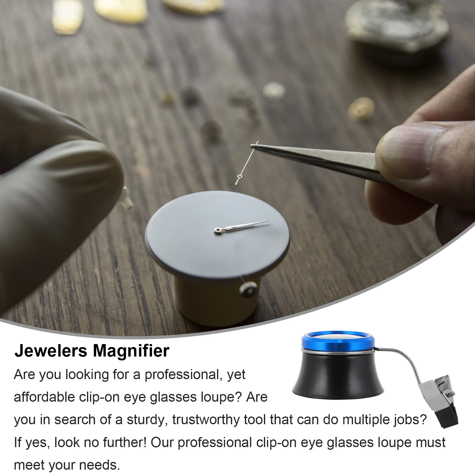 

Magnifying Glass Tool Watch Tools Watchmaker Clock Repair Magnifiers Loupe for Aluminum Alloy Watchmakers