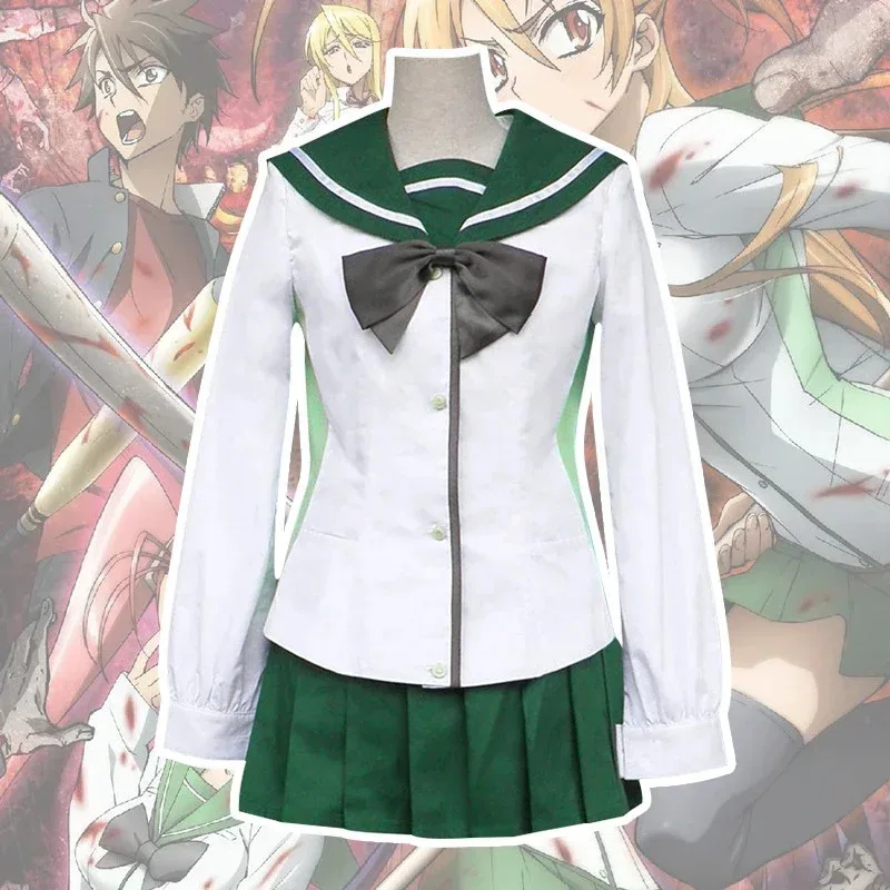 Highschool of the Dead Rei Miyamoto Saeko Busujima Saya Takagi Косплей Костюм школьный костюм на Хэллоуин для девочек JP5599