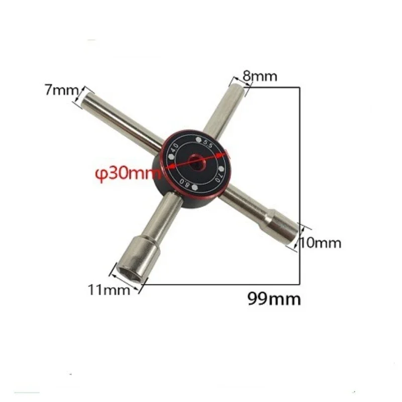 

Cross socket rc model assembly tool 4.0/5.5/7.0/8.0mm steel hexagonal socket