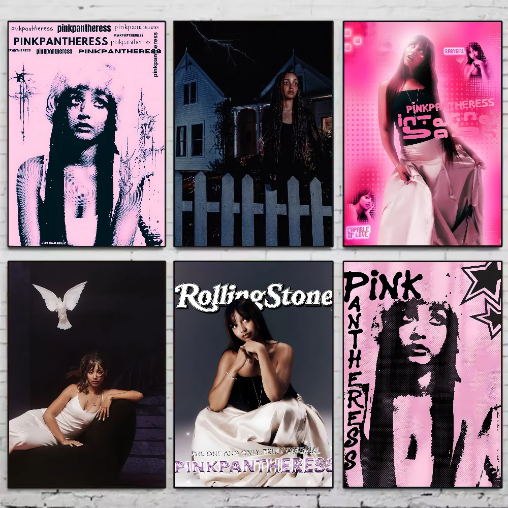 ملصق مغني النمر الوردي عالي الدقة جدار لاصق مقاوم للماء لغرفة المعيشة المنزلية وغرفة النوم والديكور الجمالي