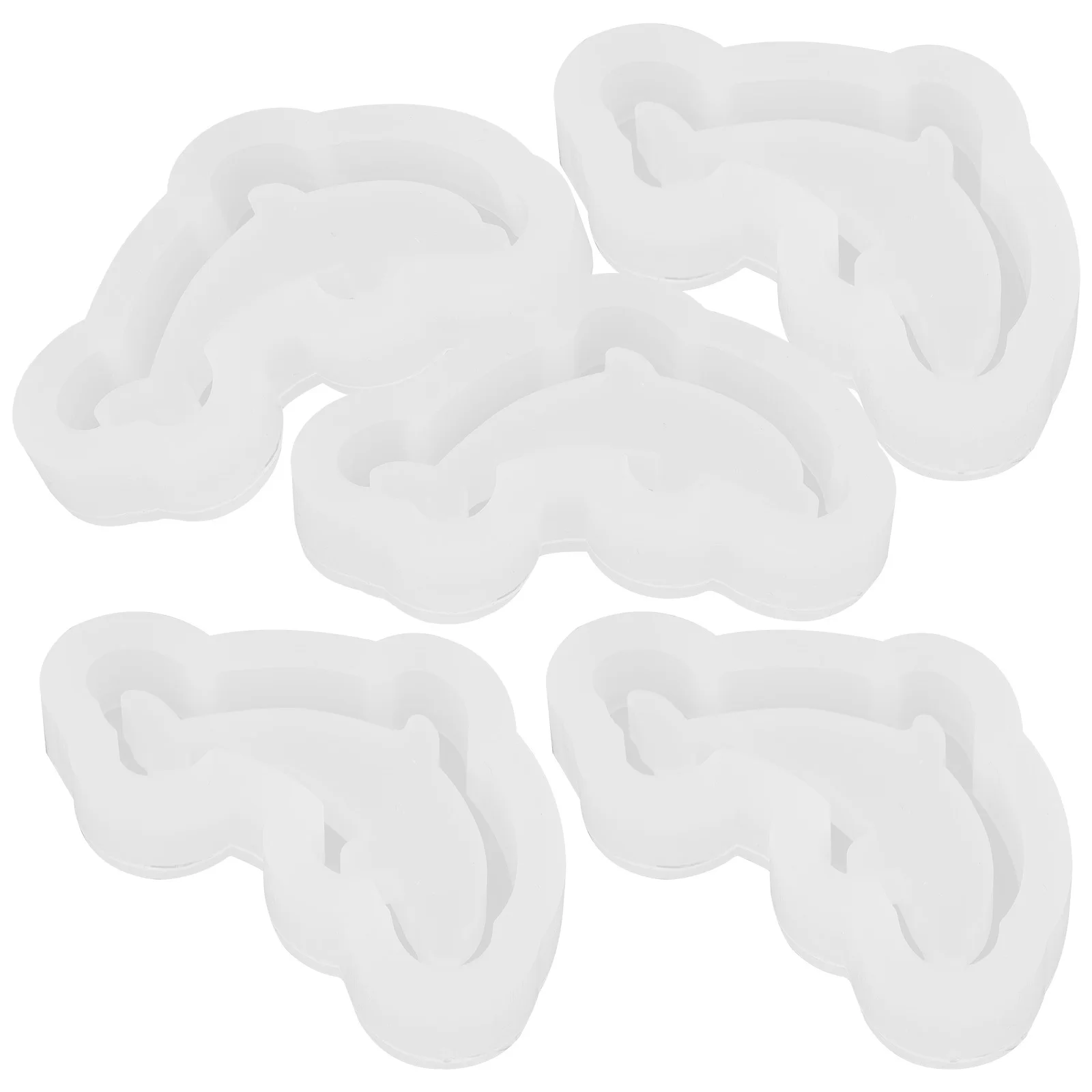 

5Pcs Silicone DIY Keychain Molds for Resin Pendants Flexible Durable Handmade Key Rings Making Molds Craft Supply