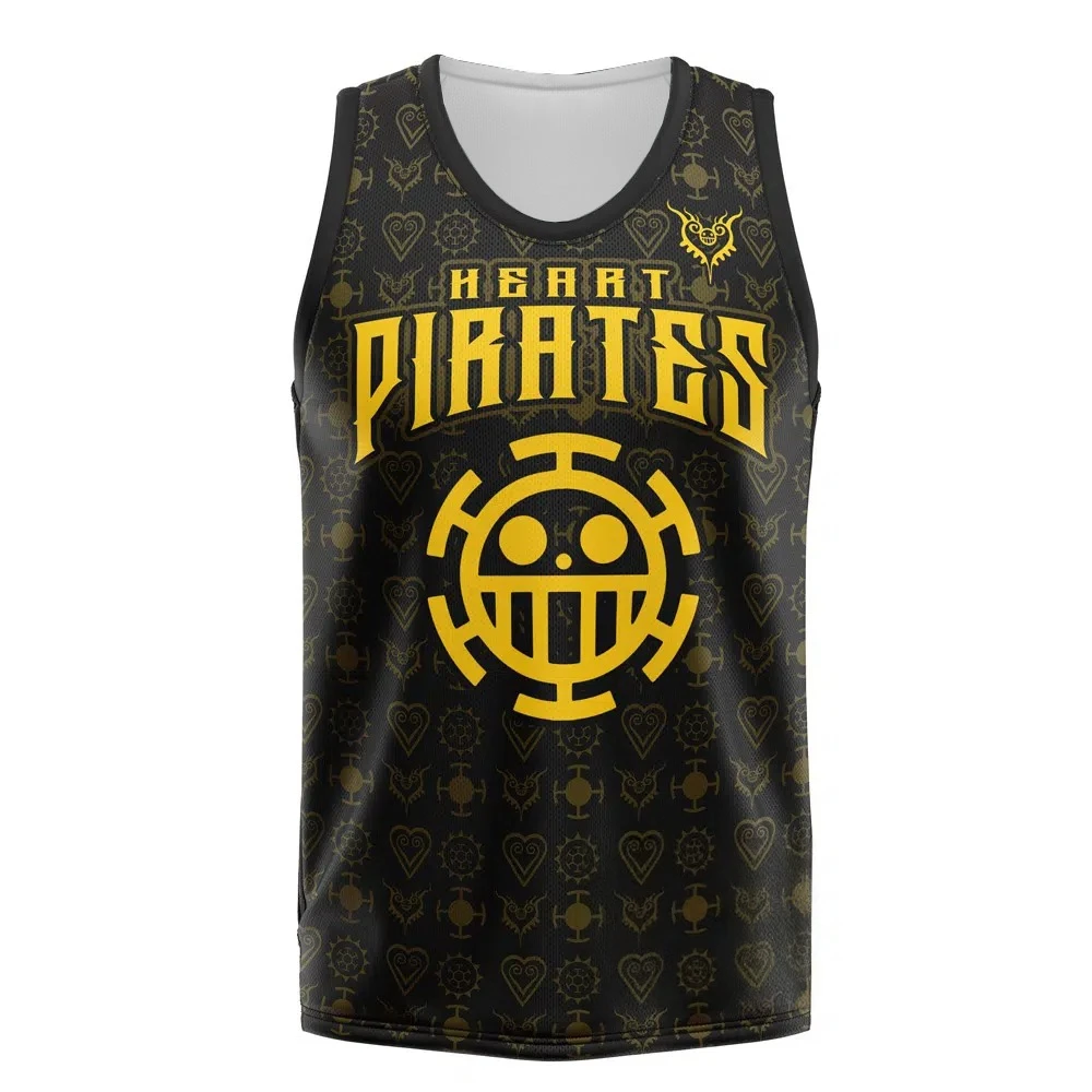 

Bandai Heart Pirates Law Symbols Баскетбольная майка Аниме Цельный жилет для взрослых и детей Летний быстросохнущий удобный повседневный жилет для тренировок в тренажерном зале